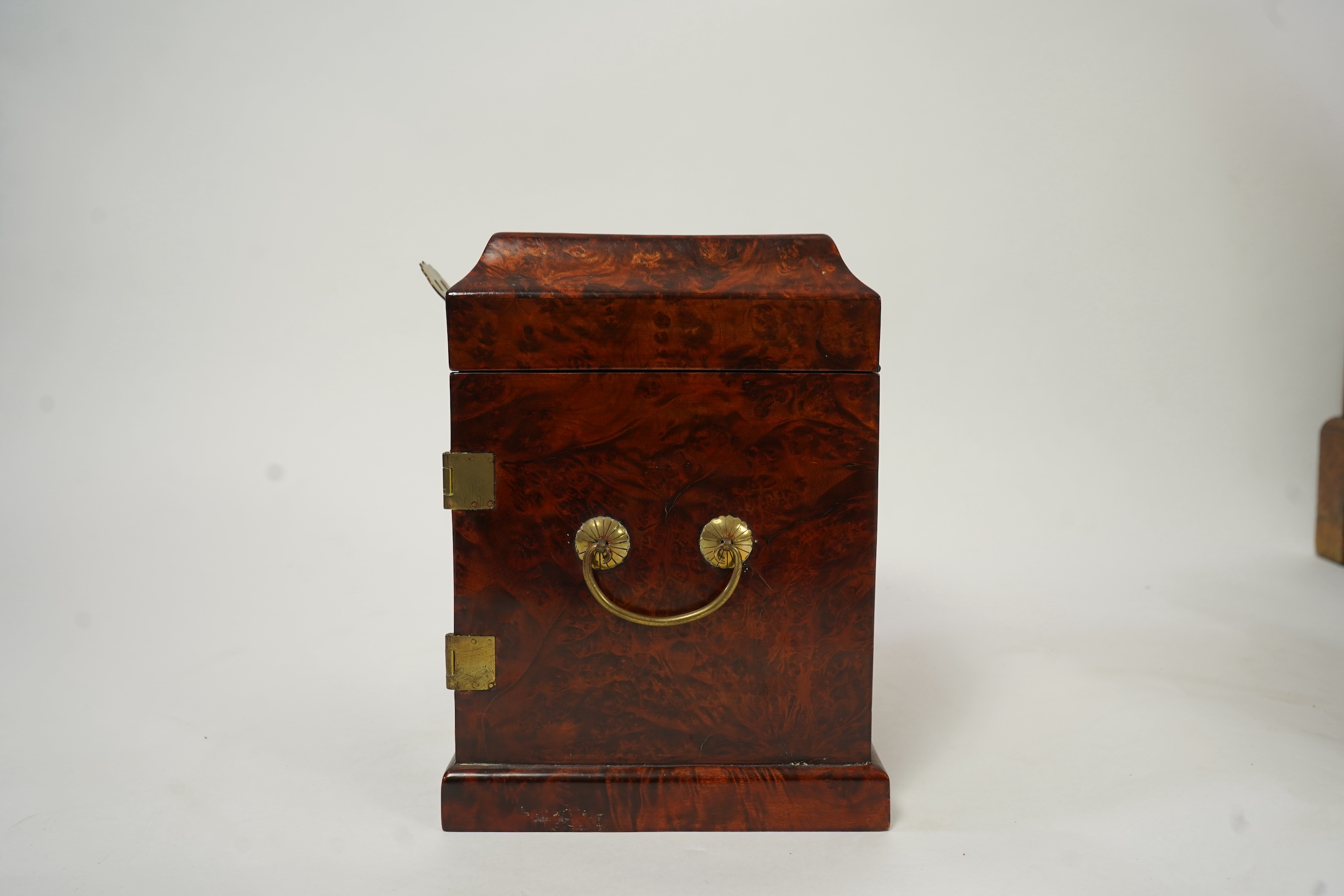 A Chinese burrwood scholar's cabinet, 19th century